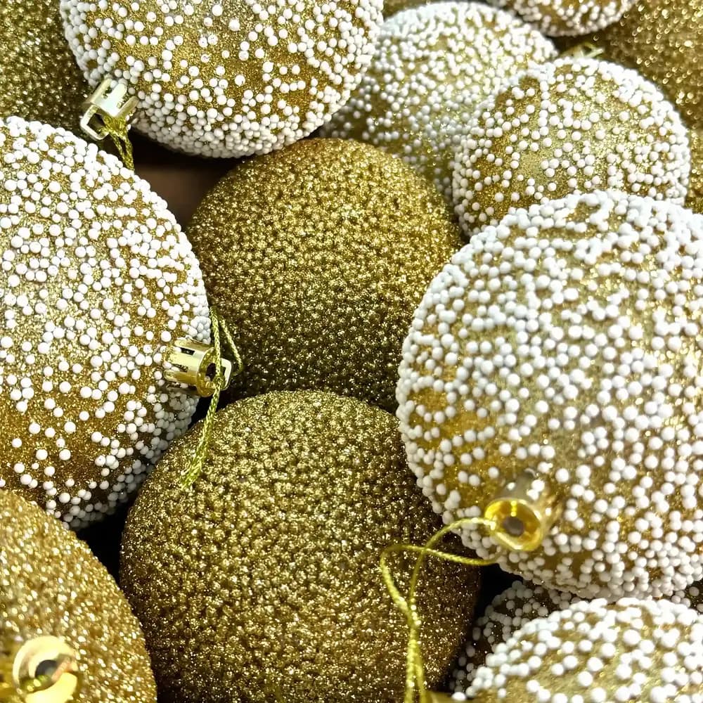 Набір ялинкових кульок «Горошина золотий», фото 3
